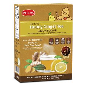 Thé instantané au miel et au gingembre - saveur citron - POCAS